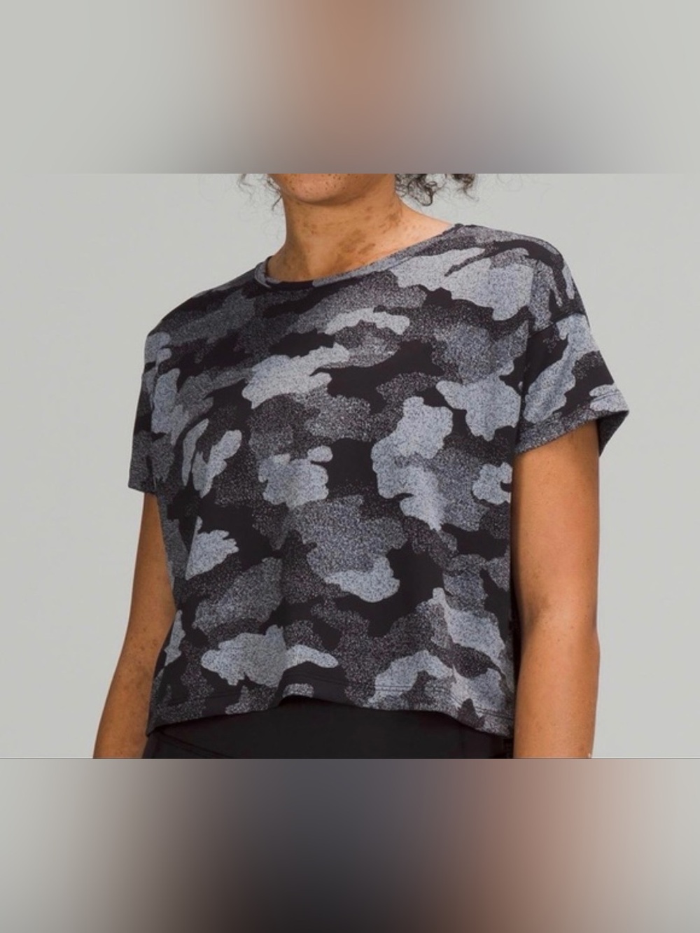 Lululemon Cates Cropped T-Shirt Heritage Speckled Camo